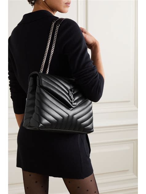 yves saint laurent bag black|ysl quilted shoulder bag.